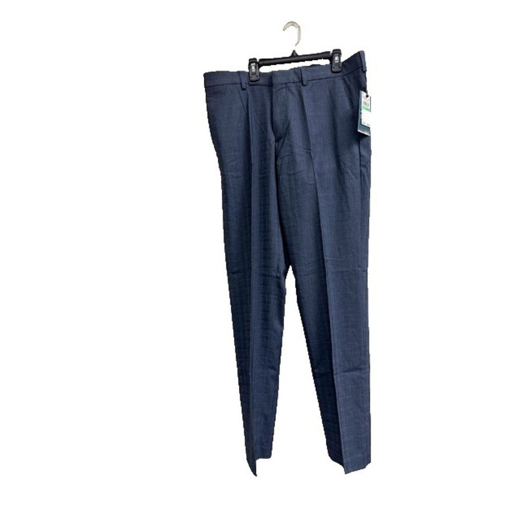 Perry Ellis Men's Size 34X32 Modern Blue-gray Plaid Dress Up Pants NWT Z822AFA